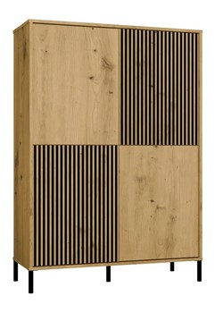 Komoda z lamelami na nóżkach dąb artisan - Valdi 3X ze sklepu Edinos.pl w kategorii Komody - zdjęcie 179463730