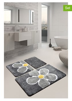 Elizabed Dywaniki łazienkowe (3 szt.) &quot;Flower&quot; w kolorze szarym ze sklepu Limango Polska w kategorii Akcesoria łazienkowe - zdjęcie 179479320