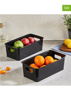 Violeta Home Pojemniki (2 szt.) w kolorze czarnym - 17 x 10,5 x 31 cm ze sklepu Limango Polska w kategorii Pojemniki kuchenne - zdjęcie 179479433