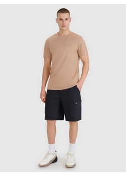 Męski t-shirt basic 4F 4FWSS25TTSHM2074 - brązowy ze sklepu Sportstylestory.com w kategorii T-shirty męskie - zdjęcie 179485442