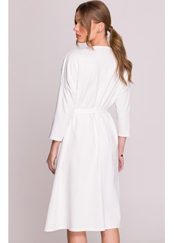 Sukienka oversize z modalu ecru S403, Kolor ecru, Rozmiar 2XL/3XL, Stylove ze sklepu Primodo w kategorii Sukienki - zdjęcie 179487570