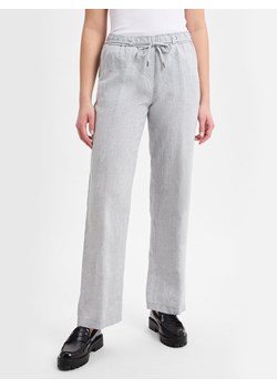 BRAX Lniane spodnie - Farina Kobiety len szary marmurkowy ze sklepu vangraaf w kategorii Spodnie damskie - zdjęcie 179489754