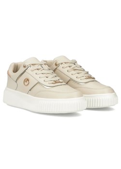 Skórzane sneakersy damskie na platformie - Filippo DP6727/25, beżowe ze sklepu ulubioneobuwie w kategorii Buty sportowe damskie - zdjęcie 179494713