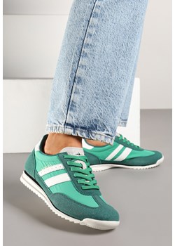 Zielone Sneakersy z Ozdobnymi Paskami na Nieregularnej Podeszwie Kolarina ze sklepu born2be.pl w kategorii Buty sportowe damskie - zdjęcie 179495323