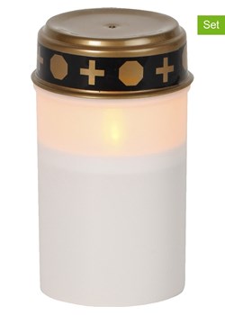 STAR Trading Znicze LED (4 szt.) "Serene” w kolorze złoto-białym - wys. 12 x Ø 7 cm ze sklepu Limango Polska w kategorii Oświetlenie - zdjęcie 179502072