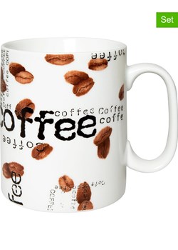 Könitz Kubki (2 szt.) &quot;Coffee Collage&quot; w kolorze brązowo-białym - 490 ml ze sklepu Limango Polska w kategorii Kubki - zdjęcie 179502151