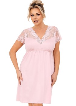 Damska koszula nocna plus size pudrowy róż Livia, Kolor róż pudrowy, Rozmiar 3XL, Donna ze sklepu Primodo w kategorii Koszule nocne - zdjęcie 179507852