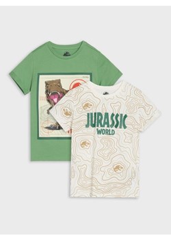 Sinsay - Koszulki 2 pack Jurassic World - green spruce ze sklepu Sinsay w kategorii T-shirty chłopięce - zdjęcie 179513842