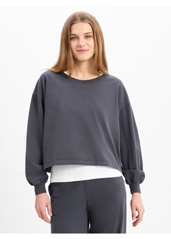 american vintage Bluza damska - Fazy Kobiety Bawełna szary jednolity ze sklepu vangraaf w kategorii Bluzy damskie - zdjęcie 179522024