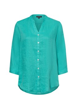 Franco Callegari Damska bluzka lniana Kobiety len szmaragdowy jednolity ze sklepu vangraaf w kategorii Bluzki damskie - zdjęcie 179568982