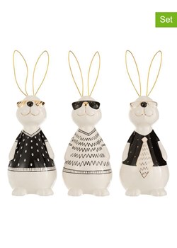 J Line Figurki dekoracyjne (3 szt.) w kolorze szaro-biało-czarnym - wys. 29,5 cm ze sklepu Limango Polska w kategorii Dekoracje - zdjęcie 179574353