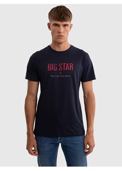 Koszulka męska o klasycznym kroju granatowa Bruno 403 ze sklepu Big Star w kategorii T-shirty męskie - zdjęcie 179580502
