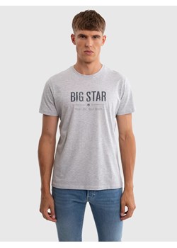 Koszulka męska o klasycznym kroju szara Bruno 901 ze sklepu Big Star w kategorii T-shirty męskie - zdjęcie 179580530