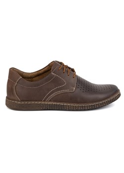 Buty męskie skórzane Casual 933/L/2 brązowe ze sklepu butyolivier w kategorii Półbuty męskie - zdjęcie 179585581