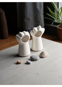 Sinsay - Wazony w kształcie kocich łapek 2 pack - biały ze sklepu Sinsay w kategorii Wazony - zdjęcie 179601853