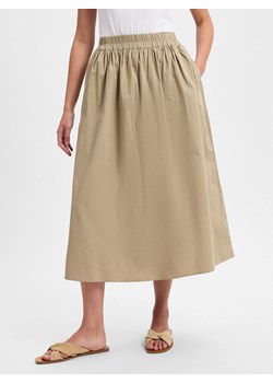 Marie Lund Damska spódnica midi Kobiety Bawełna melanżowy jednolity ze sklepu vangraaf w kategorii Spódnice - zdjęcie 179631181