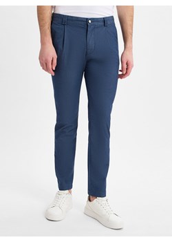 Finshley & Harding Męskie spodnie plisowane - Todd Tapered Slim Fit Mężczyźni indygo jednolity ze sklepu vangraaf w kategorii Spodnie męskie - zdjęcie 179631191