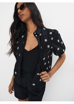 Mohito - Bawełniana koszula z krótkim rękawem - czarny ze sklepu Mohito w kategorii Koszule damskie - zdjęcie 179631360