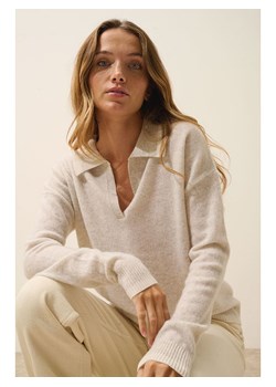 Just Cashmere Kaszmirowy sweter &quot;Éoliane&quot; w kolorze kremowym ze sklepu Limango Polska w kategorii Swetry damskie - zdjęcie 179633291