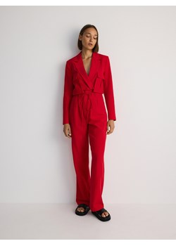 Reserved - Krótka marynarka z wiskozą - czerwony ze sklepu Reserved w kategorii Marynarki damskie - zdjęcie 179637110