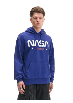 Cropp - Granatowa bluza z nadrukiem NASA - niebieski ze sklepu Cropp w kategorii Bluzy męskie - zdjęcie 179643094