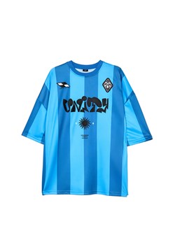 Cropp - Sportowy T-shirt z nadrukiem all over - błękitny ze sklepu Cropp w kategorii T-shirty męskie - zdjęcie 179644334