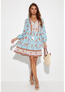 Sukienka mini w stylu boho z długim rękawem ze sklepu Jacinshop w kategorii Sukienki - zdjęcie 179645983