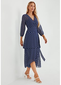 Sukienka maxi w grochy z długim rękawem ze sklepu Jacinshop w kategorii Sukienki - zdjęcie 179648523