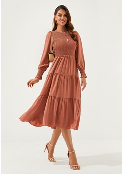 Sukienka midi z długim rękawem lekko rozkloszowana ze sklepu Jacinshop w kategorii Sukienki - zdjęcie 179648962