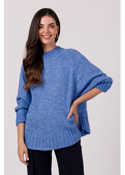 Sweter z nietoperzowymi rękawami - lazurowy ze sklepu Cudmoda w kategorii Swetry damskie - zdjęcie 179651380