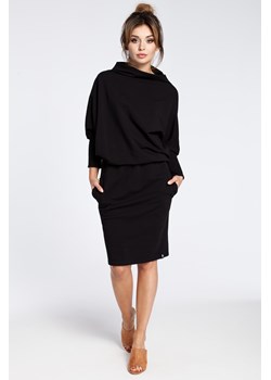 Stylowa sukienka mini z rękawami kimono - czarna ze sklepu Cudmoda w kategorii Sukienki - zdjęcie 179651411