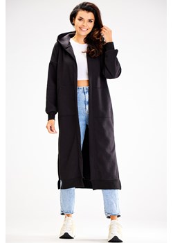 Bluza typu parka z kapturem i kieszeniami - czarna ze sklepu Cudmoda w kategorii Bluzy damskie - zdjęcie 179651520