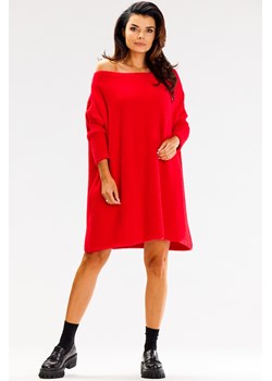 Sukienka oversize z długimi rękawami - czerwona - id: 2025391 - marki AWAMA - 179651532 Sukienka oversize z długimi rękawami - czerwona ze sklepu Cudmoda w kategorii Sukienki - zdjęcie 179651532