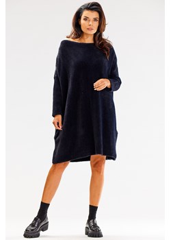 Sukienka oversize z długimi rękawami - czarna ze sklepu Cudmoda w kategorii Sukienki - zdjęcie 179651533