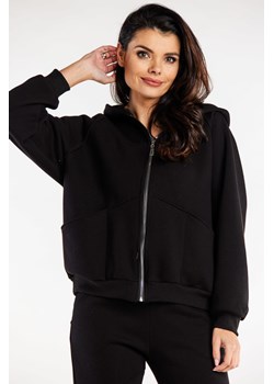 Sportowa bluza damska z kapturem - czarna ze sklepu Cudmoda w kategorii Bluzy damskie - zdjęcie 179651580