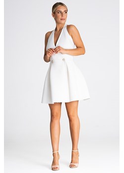 Elegancka sukienka bez pleców - biała ze sklepu Cudmoda w kategorii Sukienki - zdjęcie 179651764