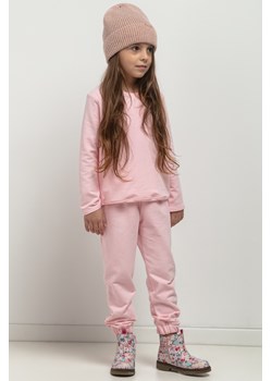 Prosta bluza ze stójką dla dziewczynki - jasnoróżowa ze sklepu Cudmoda w kategorii Bluzy dziewczęce - zdjęcie 179651973