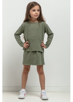 Krótka bluza dresowa dla dziewczynki - zielona ze sklepu Cudmoda w kategorii Bluzy dziewczęce - zdjęcie 179651993