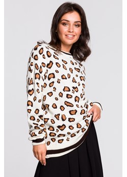 Sweter w lamparcie cętki - model 2 ze sklepu Cudmoda w kategorii Swetry damskie - zdjęcie 179652643