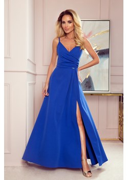 Elegancka sukienka maxi na ramiączkach - chabrowa ze sklepu Cudmoda w kategorii Sukienki - zdjęcie 179652800