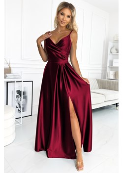 Elegancka sukienka maxi na ramiączkach - bordowa ze sklepu Cudmoda w kategorii Sukienki - zdjęcie 179652810