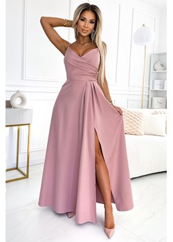 Elegancka sukienka maxi na ramiączkach - brudno-różowa ze sklepu Cudmoda w kategorii Sukienki - zdjęcie 179652813