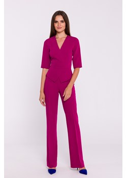 Elegancki kombinezon damski z baskinką - śliwkowy - id: 2029534 - marki Stylove - 179653802 Elegancki kombinezon damski z baskinką - śliwkowy ze sklepu Cudmoda w kategorii Kombinezony damskie - zdjęcie 179653802