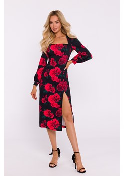 Elegancka sukienka midi z nadrukiem – model 1 ze sklepu Cudmoda w kategorii Sukienki - zdjęcie 179653842
