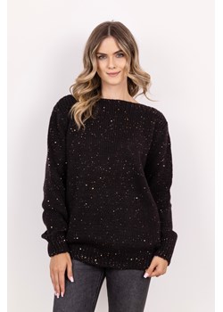 Miękki sweter oversize – czarny ze sklepu Cudmoda w kategorii Swetry damskie - zdjęcie 179654003