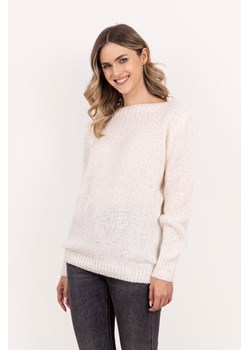 Miękki sweter overdrive – ecru ze sklepu Cudmoda w kategorii Swetry damskie - zdjęcie 179654004