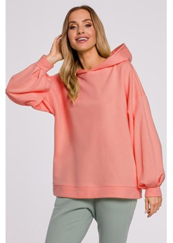 Bluza oversize z kapturem – koralowa ze sklepu Cudmoda w kategorii Bluzy damskie - zdjęcie 179654130