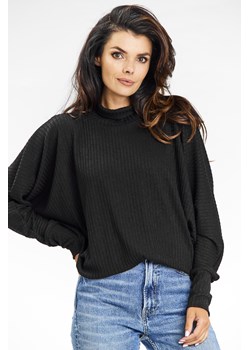 Sweter damski z golfem - czarny ze sklepu Cudmoda w kategorii Swetry damskie - zdjęcie 179654220