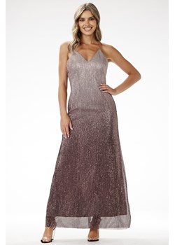 Elegancka sukienka cekinowa maxi na ramiączkach - brązowa ze sklepu Cudmoda w kategorii Sukienki - zdjęcie 179654491