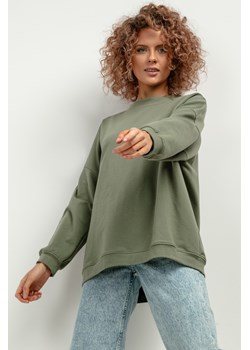 Szeroka bluza damska z długimi rękawami - zielona ze sklepu Cudmoda w kategorii Bluzy damskie - zdjęcie 179654553